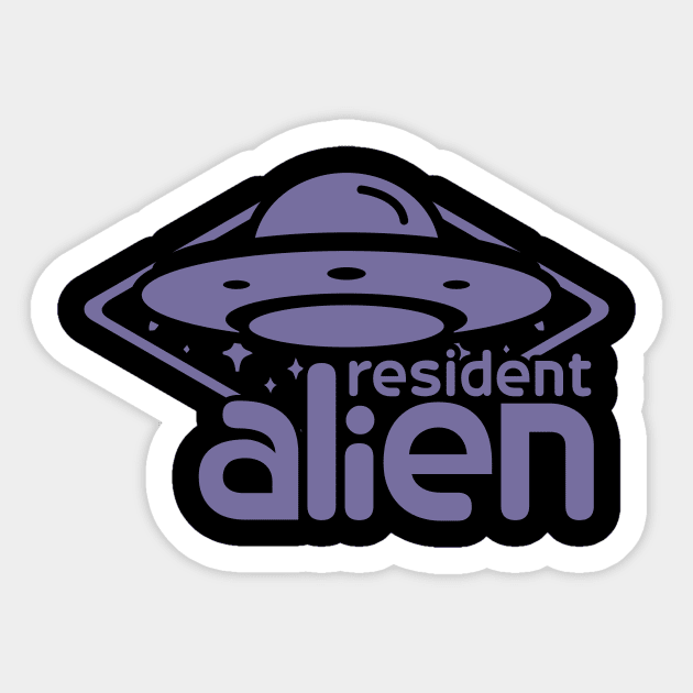 Resident Alien UFO 2 Sticker by Vault Emporium